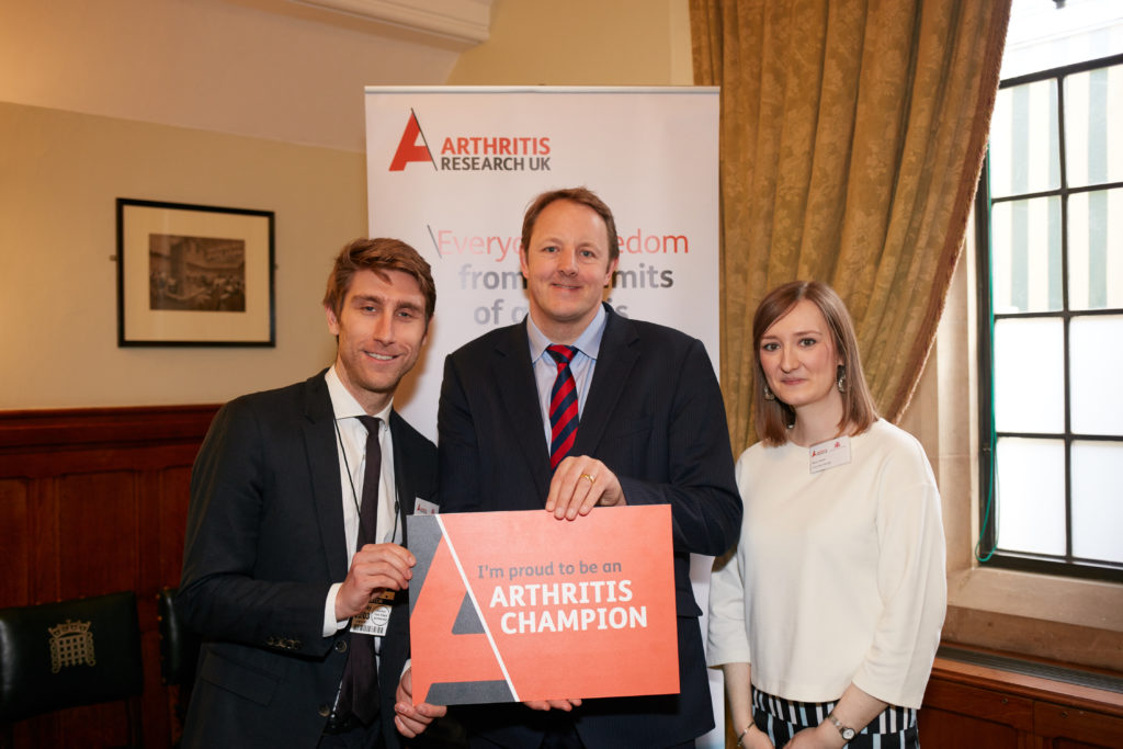 Toby, who became an Arthritis Champion in July 2017, at the launch of Arthritis UK's 'Ask Us' campaign