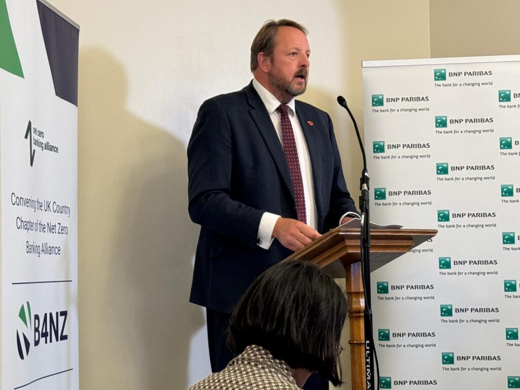 Toby Perkins speaking at the event