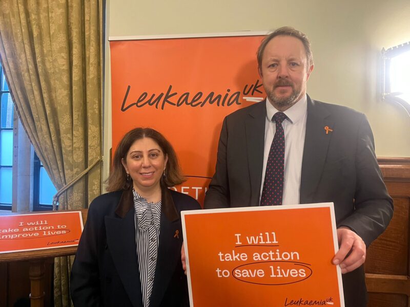 Toby at the Leukaemia UK event in Parliament